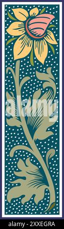 Corner vintage ornament in baroque victorian style with drawn fine lines detailed foliage and flowers. Decorative engraving in retro style. Stock Vector
