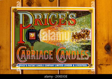 Price's Tinplate Sign Stock Photo