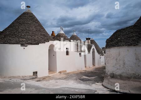 Typical houses called Trulli of Alberobello. Alberobello, Bari, Apulia, Italy, Europe. Stock Photo