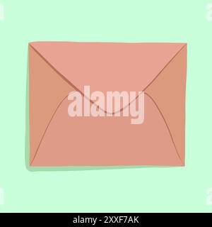 Vector illustration of a closed orange envelope. Stock Vector