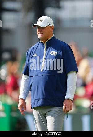 Georgia Tech Head Coach Brent Key Reacts After A Penalty Was Thrown On 