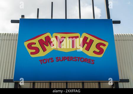 Wolverhampton, UK - August 23rd 2024: External signage of Toy Store chain, Smyths Stock Photo