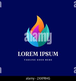 Modern Colorful Flame or Fire Logo Design Vector Stock Vector