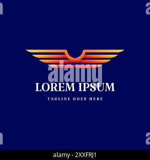 Modern Colorful Wing Logo Design Vector Stock Vector