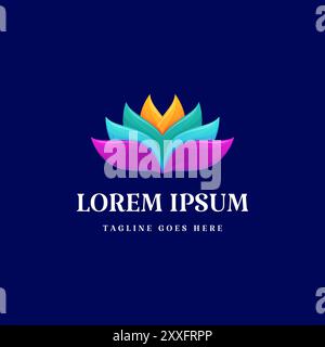 Geometric Colorful Modern Lotus Logo Design Vector Stock Vector