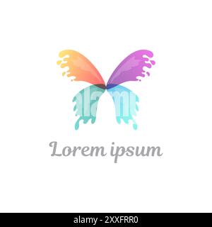 Modern Colorful Butterfly Paint Logo Design Vector Stock Vector