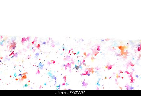 Vivid Watercolor Paint Splatters Spots On White Background Waves Stock Photo