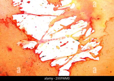 Vivid Watercolor Paint Splatters Spots On White Background Waves Stock Photo