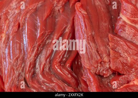 Raw beef steaks, close-up, on a cutting board Stock Photo