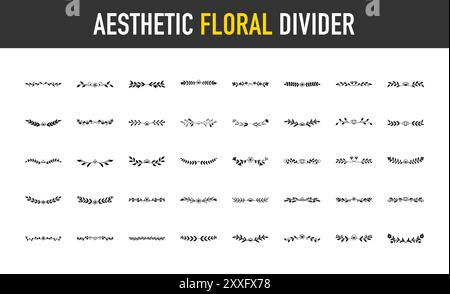 Aesthetic floral decorative divider element, Text separator decorative ...