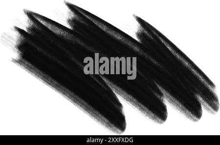 Grunge Paint stripe. Distressed banner. Black isolated paintbrush. Dry border in Black. Vector illustration Stock Vector