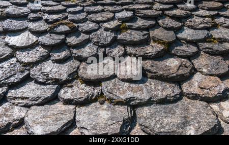 Slate roof in La Canourgue, Lozère, France Stock Photo