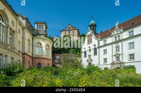 View of the Friedrichsbad, new castle and Convent school of the Holy grave  Baden-Baden, Germany Stock Photo