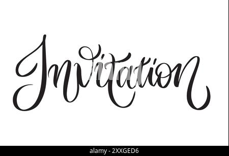 Invitation modern bouncy brushpen Stock Vector