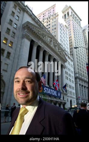 The Norwegian Oil Company Statoil is introduced on New York Stock Exchange NYSE Wall Street with the ticker STO. Stock Photo