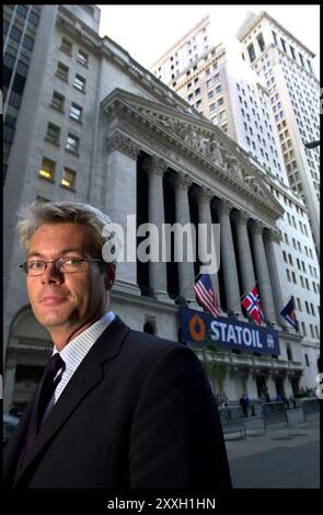 The Norwegian Oil Company Statoil is introduced on New York Stock Exchange NYSE Wall Street with the ticker STO. Stock Photo