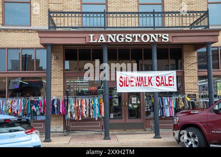 Oklahoma City Oklahoma Langston s Western Wear in Stockyards City sells western attire. Stockyards City has stores and restaurants for ranchers and Stock Photo Alamy