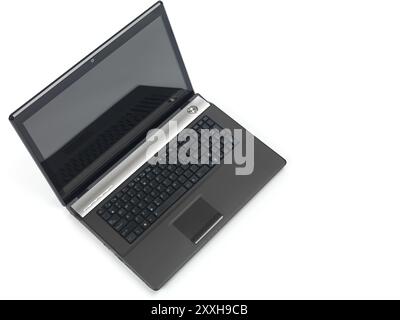17-inch black laptop computer isolated on white background Stock Photo