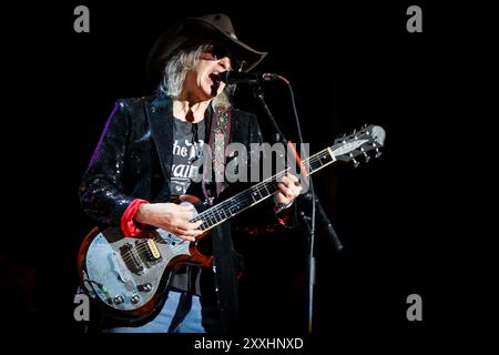 Porto, Portugal. 24th Aug, 2024. Scottish singer, songwriter, and musician, Mike Scott, from The Waterboys is seen performing live on stage on the 4th day of Vilar de Mouros music festival held between 21 to 24 August 2024 in the north of Portugal. (Photo by Diogo Baptista/SOPA Images/Sipa USA) Credit: Sipa USA/Alamy Live News Stock Photo