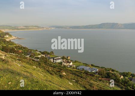 Llandudno, Conwy, Clwyd, Wales, UK, June 08, 2016: View from the Marine Drive in the Great Orme Country Park towards Deganwy Stock Photo