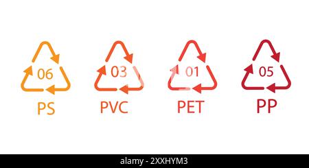 Recycling Sign Icons Complete Collection Stock Vector