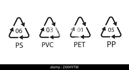 Recycling Sign Icons Complete Collection Stock Vector