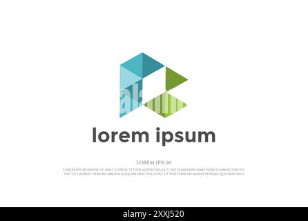 Futuristic Modern Geometric Polygon Triangle Initial Letter R Logo Design Vector Stock Vector