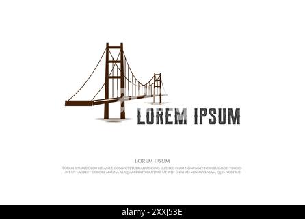 Simple Minimalist Bridge Construction Logo Design Vector Stock Vector