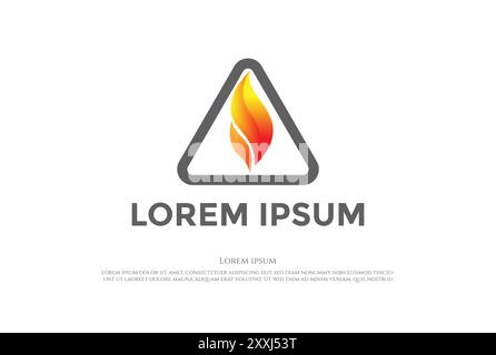 Modern Fire Flame or Flammable Warning Caution Sign Symbol Logo Design Vector Stock Vector