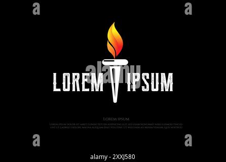 Simple Minimalist Torch Fire Flame for Sport Energy Logo Design Vector Stock Vector