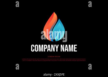 Colorful Simple Minimalist Fire Flame for Energy Logo Design Vector Stock Vector