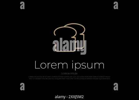 Simple Minimalist Bake Bakery Bread Line Outline Logo Design Vector Stock Vector