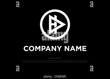 Circle Initial DH HD Monogram Logo Design Vector Stock Vector