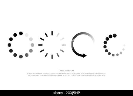 Set Circular Loading or Buffering Icon Sign Symbol Logo Design Vector Stock Vector