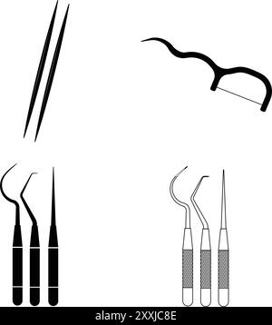 tooth cleaning pick icon illustration design Stock Vector