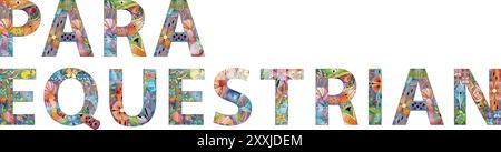 Hand-painted art design. Hand drawn illustration words Para equestrian. for t-shirt and other decoration Stock Vector