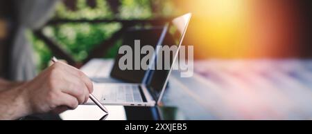 The concept of a programmer developing digital software technologies. Planning the application prototype development. Stock Photo