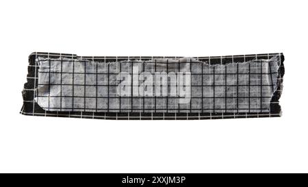 Black and white tape with grid pattern on white background with clipping path Stock Photo