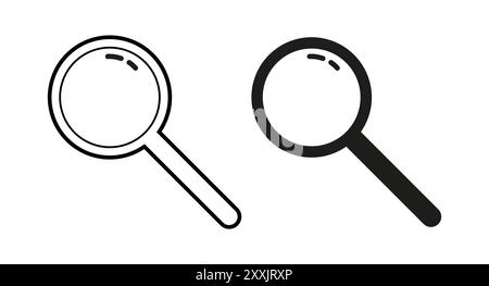 Magnifying glass icon, magnifier or loupe sign. Search icon. Stock Vector