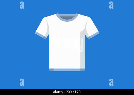 Short Sleeve White Polo Shirt Mockup on Blue Background. Stock Vector