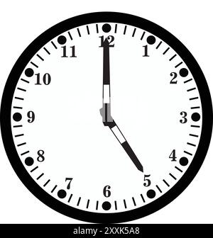 Vector Watch 5:00 Stock Vector