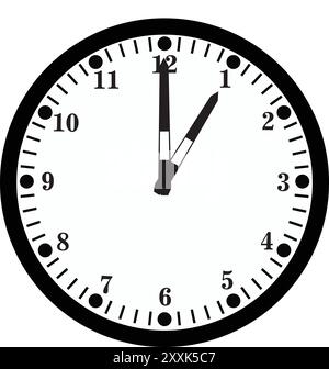 Watch Vector 1:00 Stock Vector