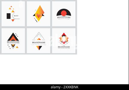Modern Geometric Logos Collection Stock Vector
