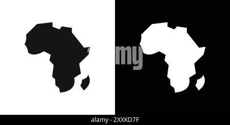 Map of Africa icon black color in circle round vector illustration ...