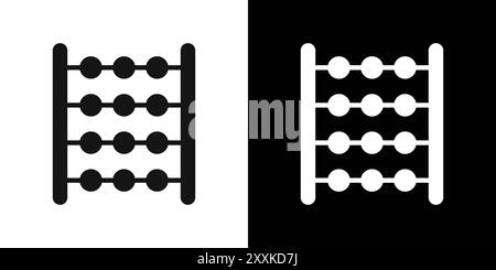 Abacus icon logo sign vector outline in black and white color Stock Vector