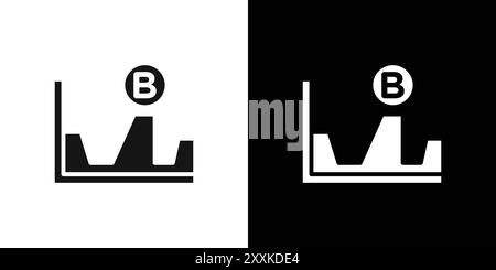 Bitcoin Evolution icon logo sign vector outline in black and white color Stock Vector
