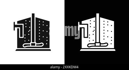 anaerobic digestion biomass icon logo sign vector outline in black and white color Stock Vector