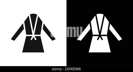 bathrobe icon; logo sign vector outline in black and white color Stock Vector