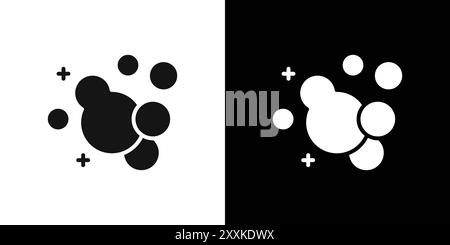 Bubbles and foam icon logo sign vector outline in black and white color Stock Vector