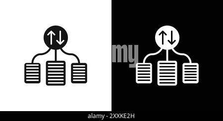 case priority icon logo sign vector outline in black and white color Stock Vector